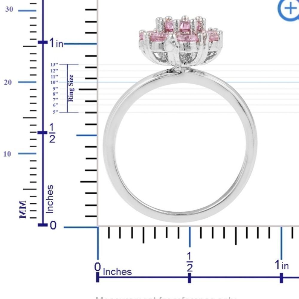 Pink Cluster ring Size 10‎ - Picture 3 of 7
